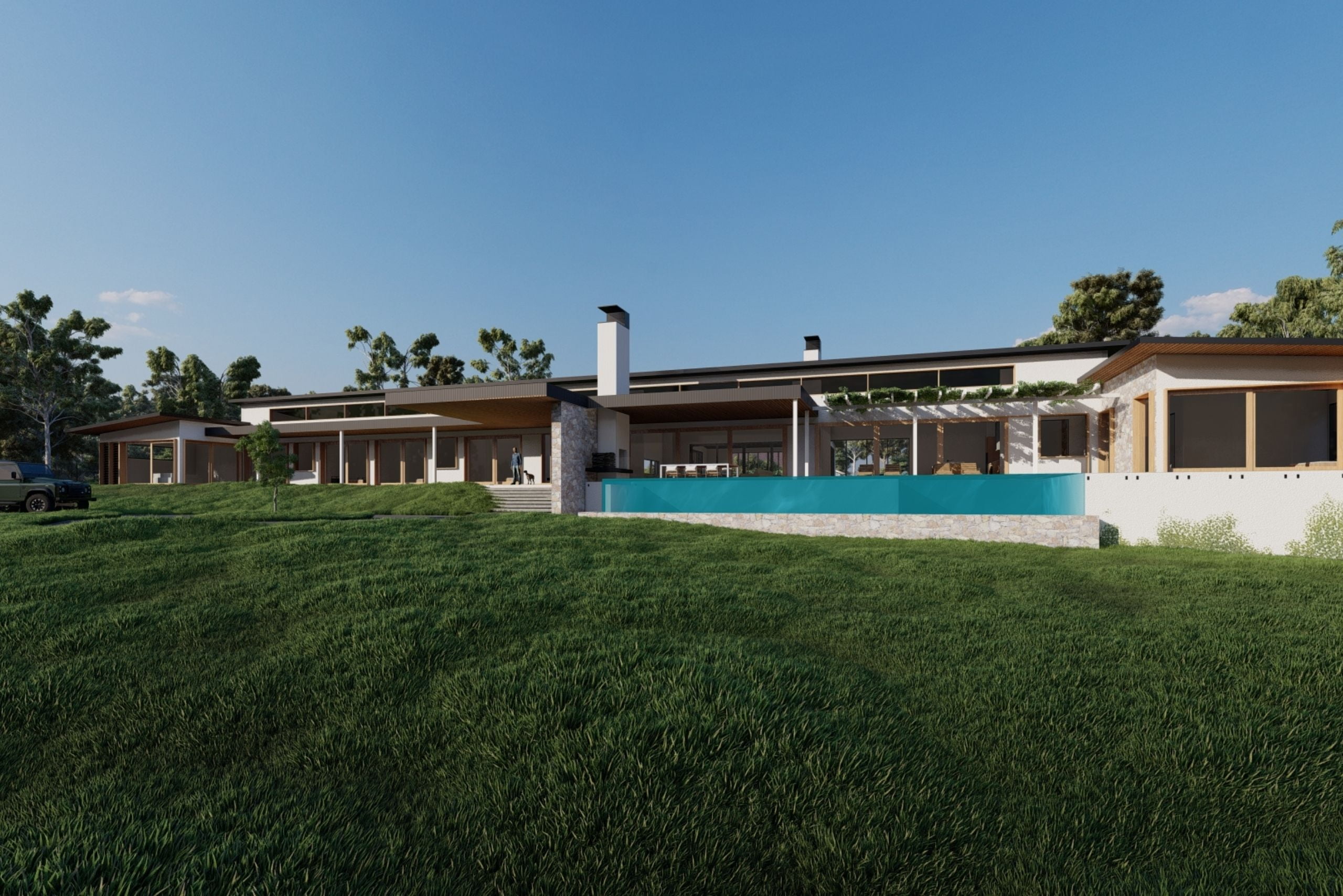 Photo of a modern beautiful house with a pool | featured image for Chandler Estate.