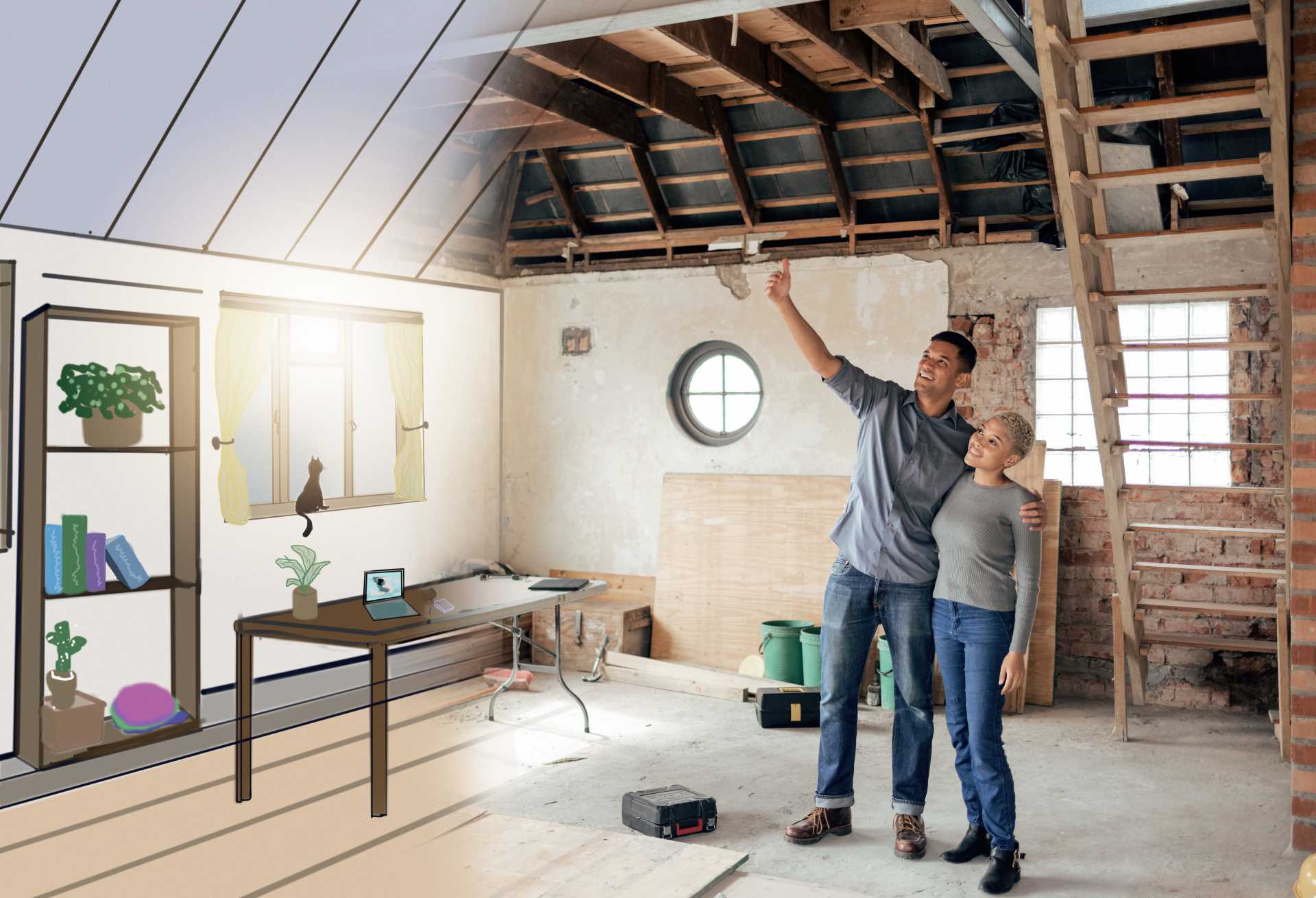 Young couple planning a renovation of their house | Featured image for the blog How To Future Proof Your Home from Clements Clarke Architects.